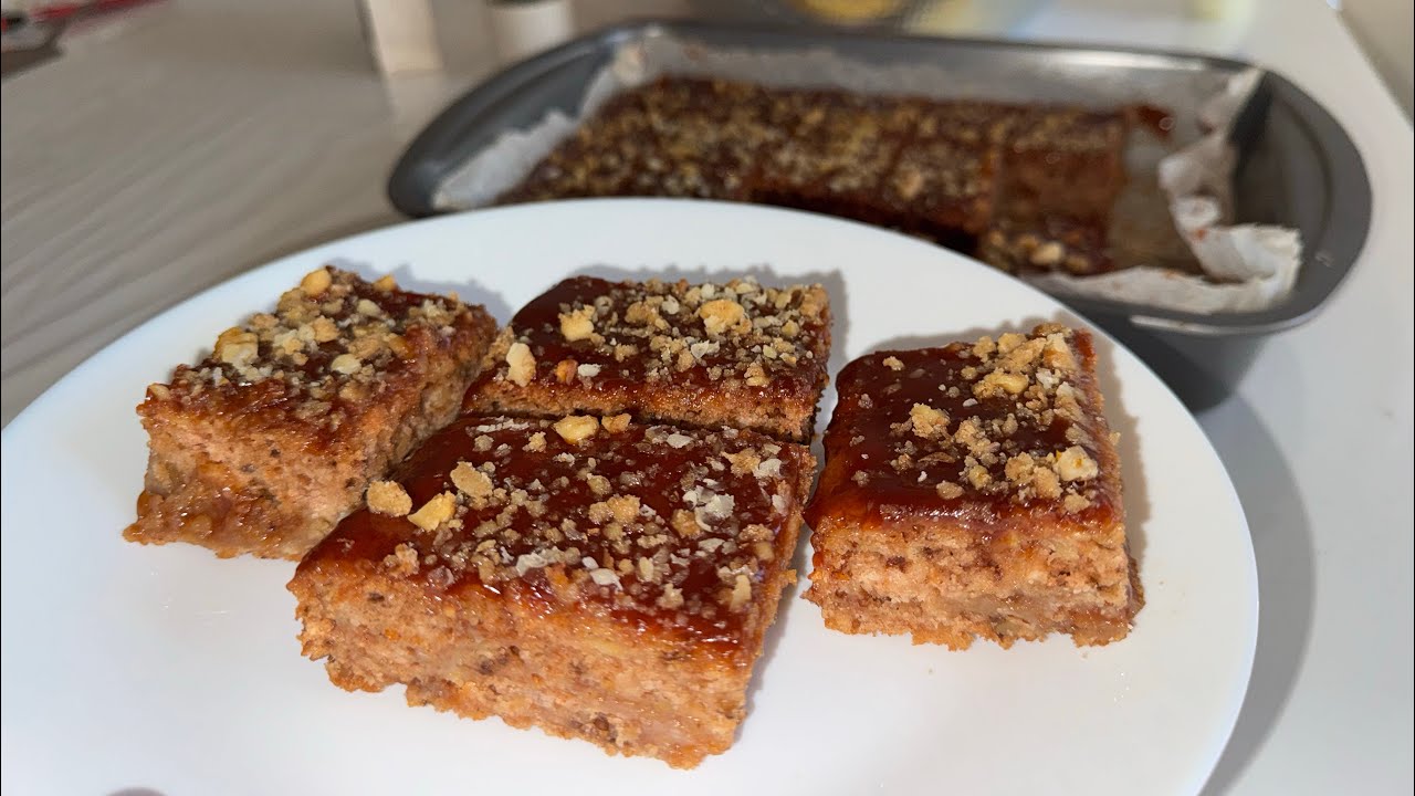 Posni kolač NA VODI sa DŽEMOM i JABUKAMA 🧁