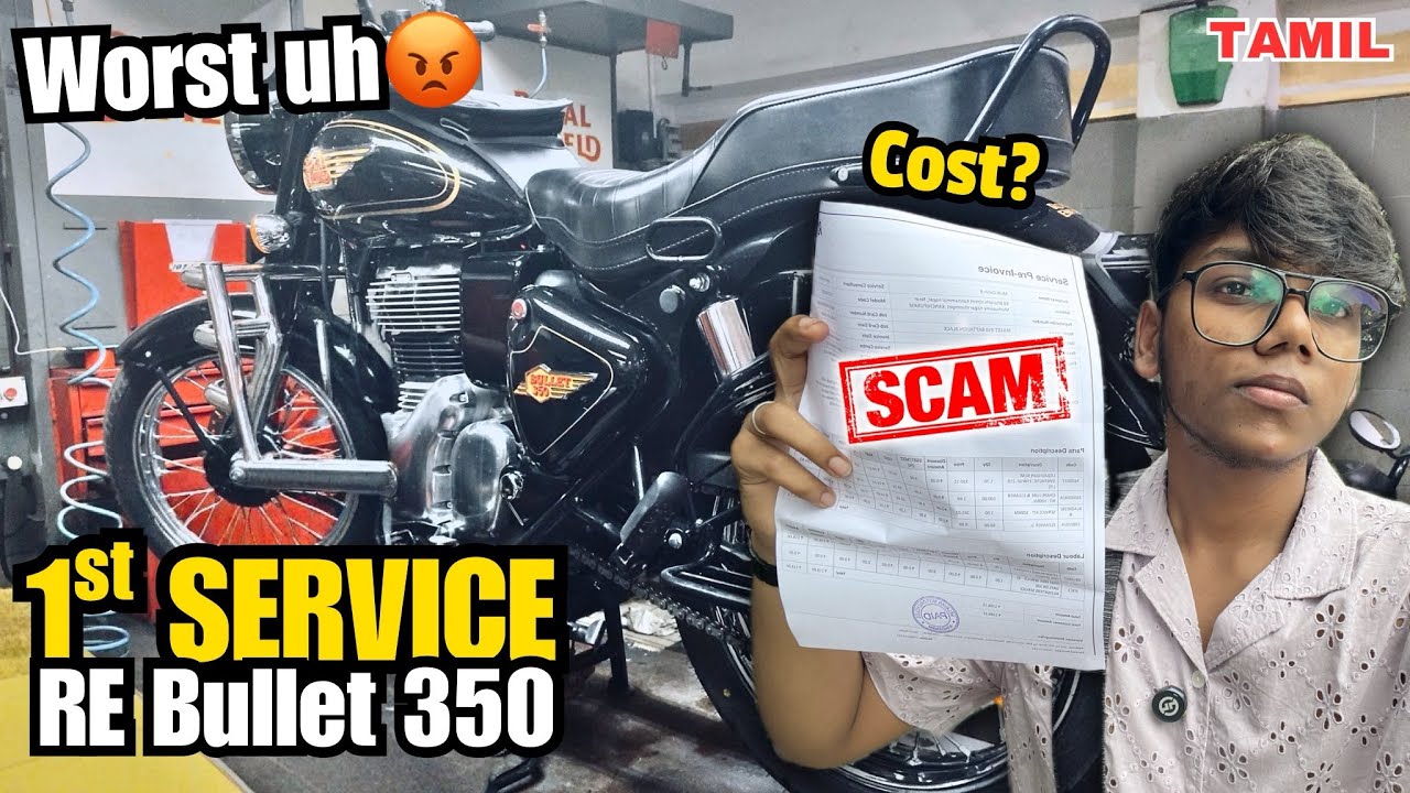 Royal Enfield 1st Service Scam😡? Cost? Must Watch! | Bullet 350 Battalion Black | Tamil