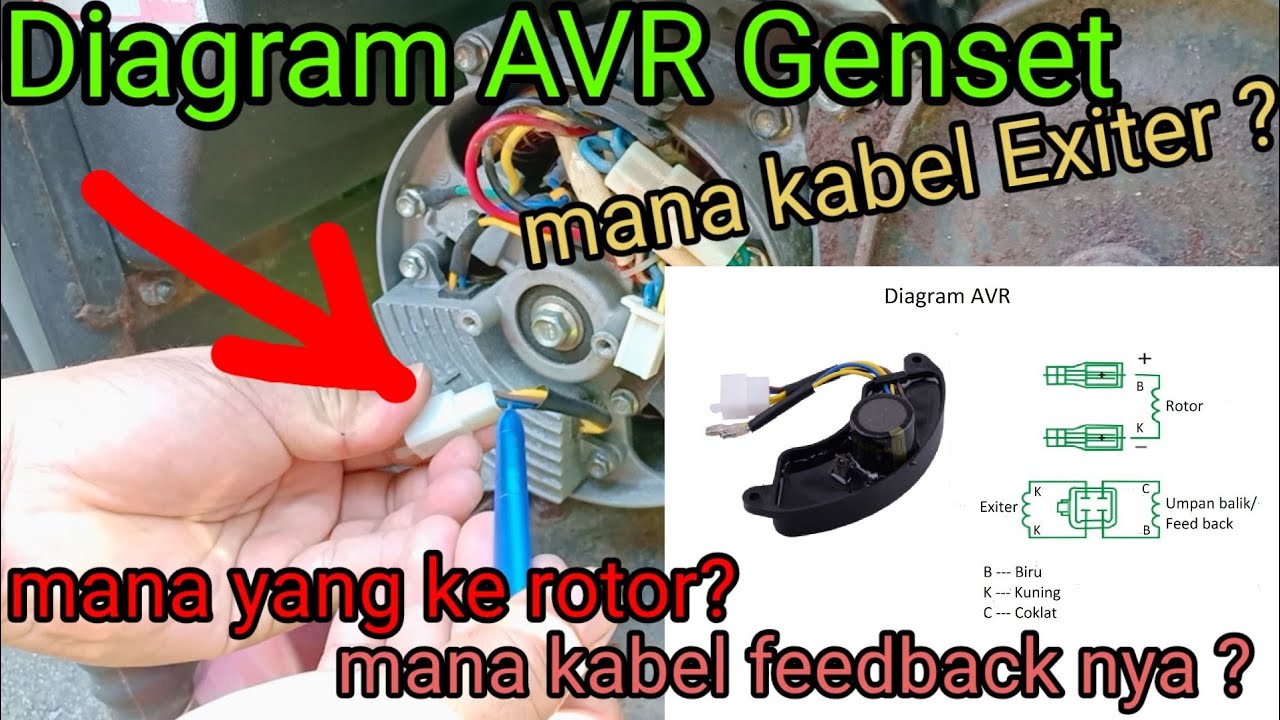 Diagram pengkabelan AVR GENSET 1 Phasa