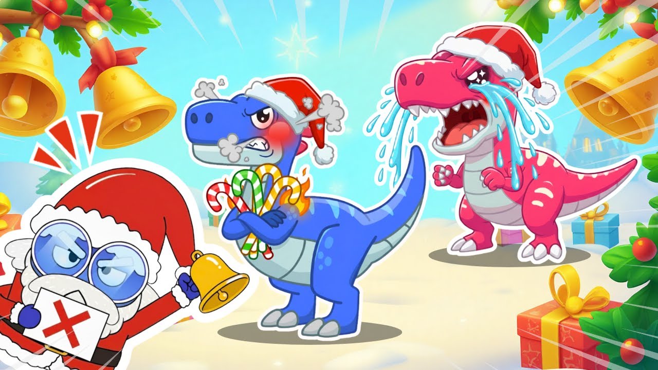 Jingle Bell Night T-Rex - Don't Brush Teeth and Don't Lazy Dinosaur | Nuton Lola Christmas Song