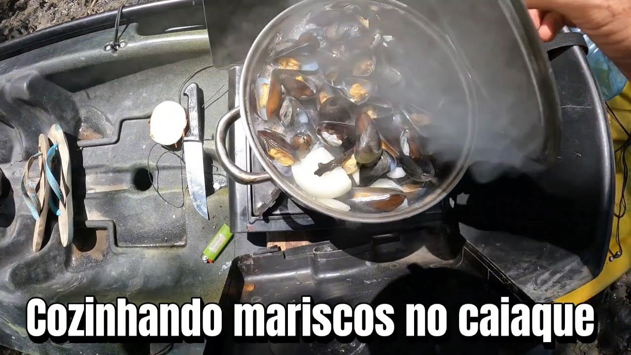 🚨Preparando e comendo mariscos no caiaque🇧🇷