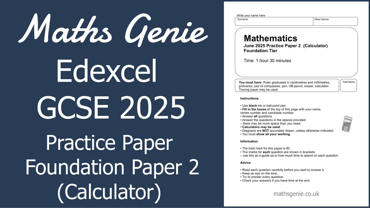 Edexcel GCSE 2025 Foundation Paper 2 Practice Paper