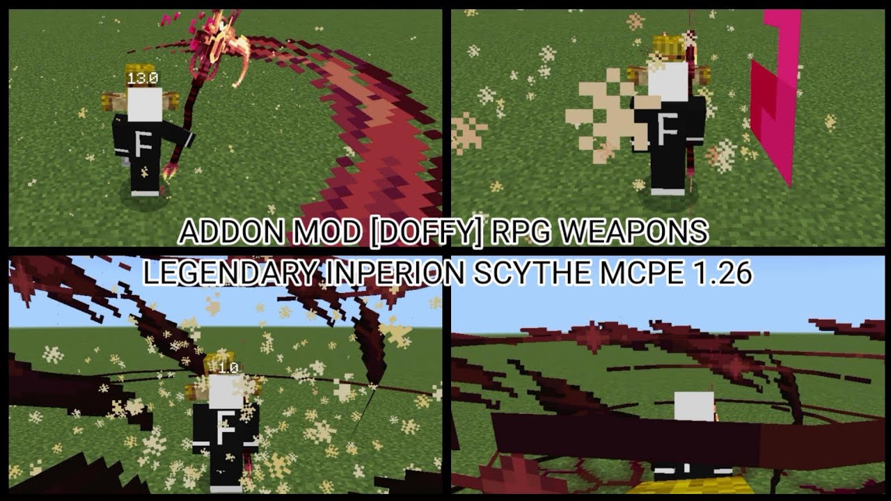 MINECRAFT ADDON MOD [DOFFY] RPG WEAPONS LEGENDARY INPERION SCYTHE MCPE 1.26