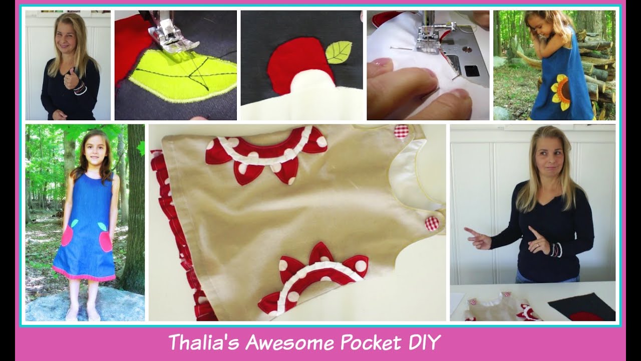 How to Sew Cute Patch Pockets at Home - Gorgeous Sunflower and Apple pockets