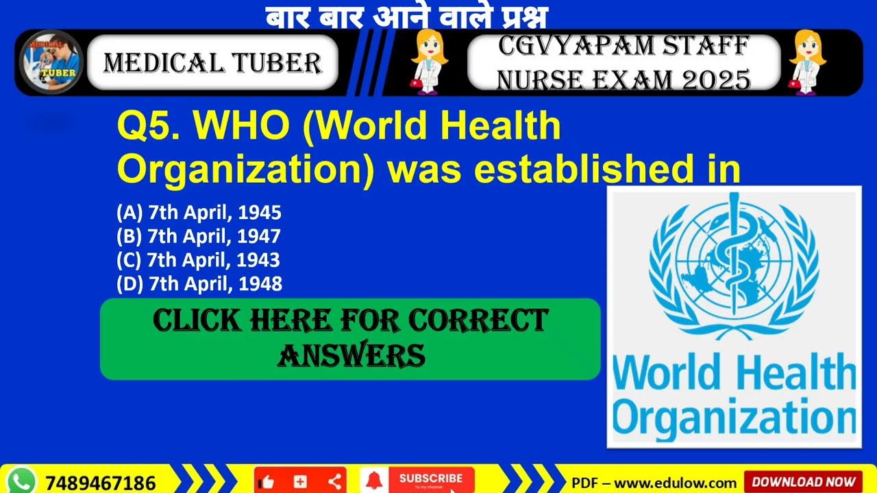 CGVYAPAM STAFF NURSE EXAM 2025 | Frequently asked questions || Most Repeated Questions ❓🤔
