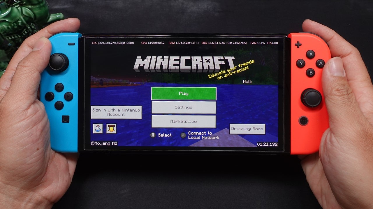 Minecraft Gameplay on Switch Oled | 60fps