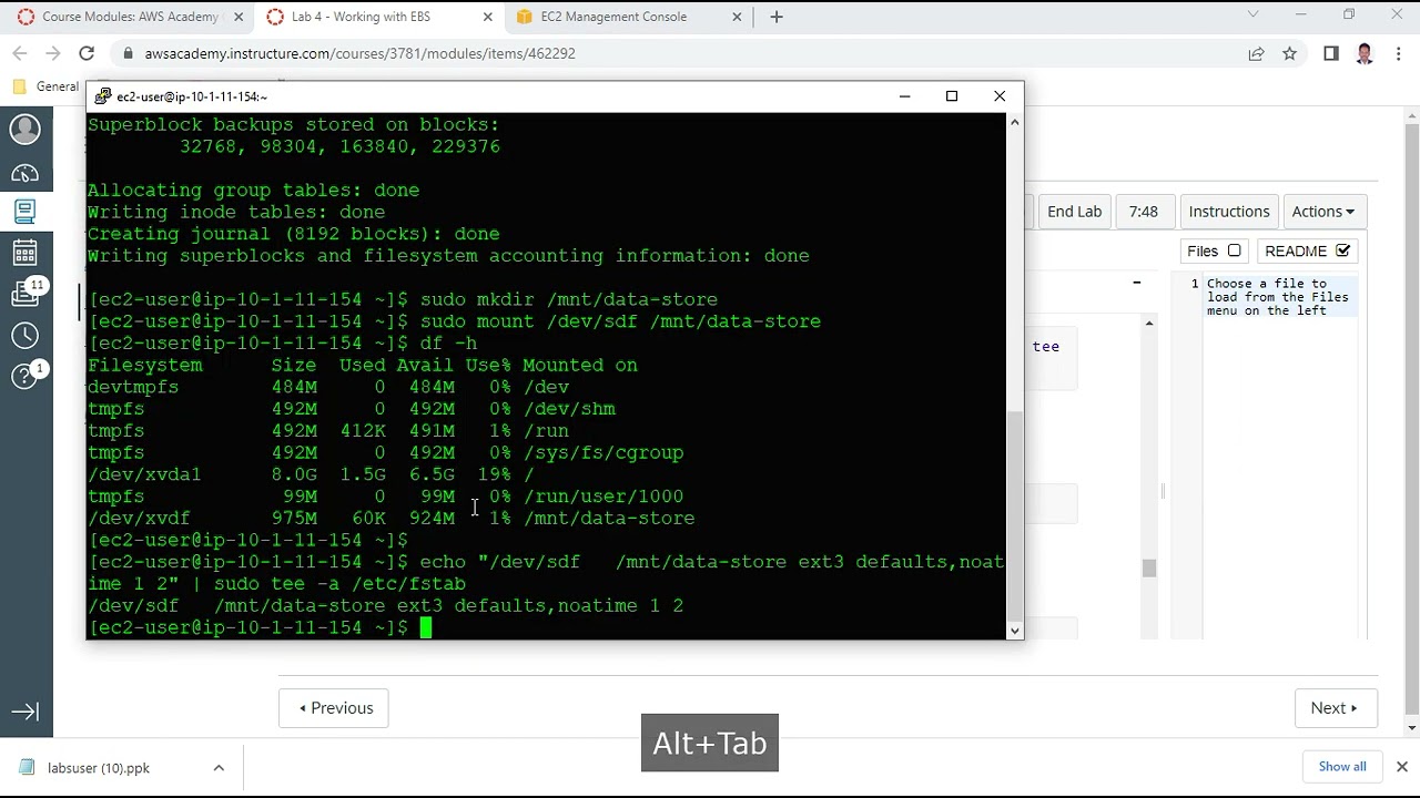 AWS Cloud Foundations - CLF - Lab 4: Working with EBS - Anand K