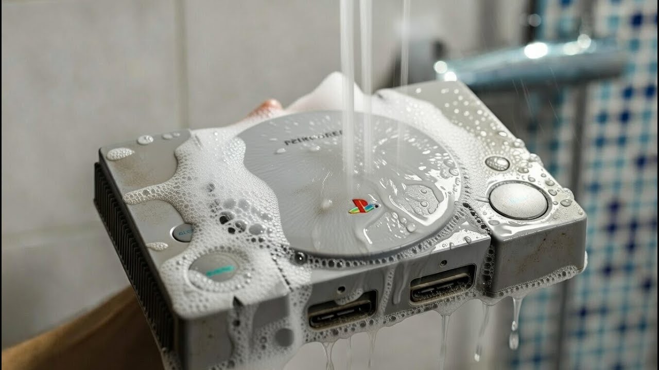 Dirty dirty PS1 gets a cleaning.