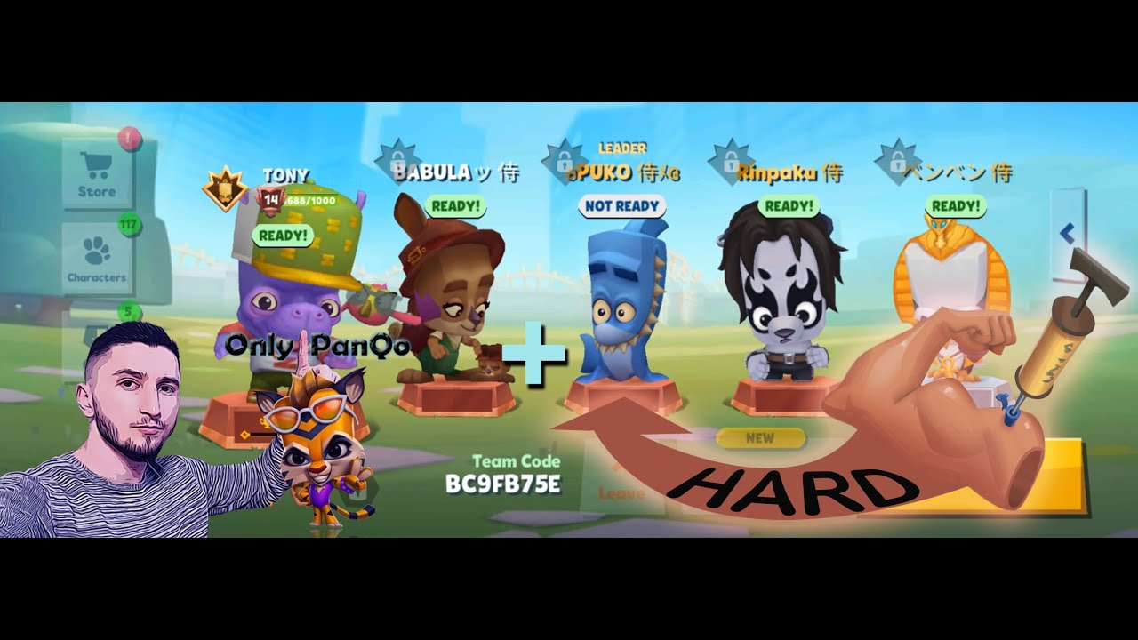 Zooba Tony Squad Team High Level with MUSCLES