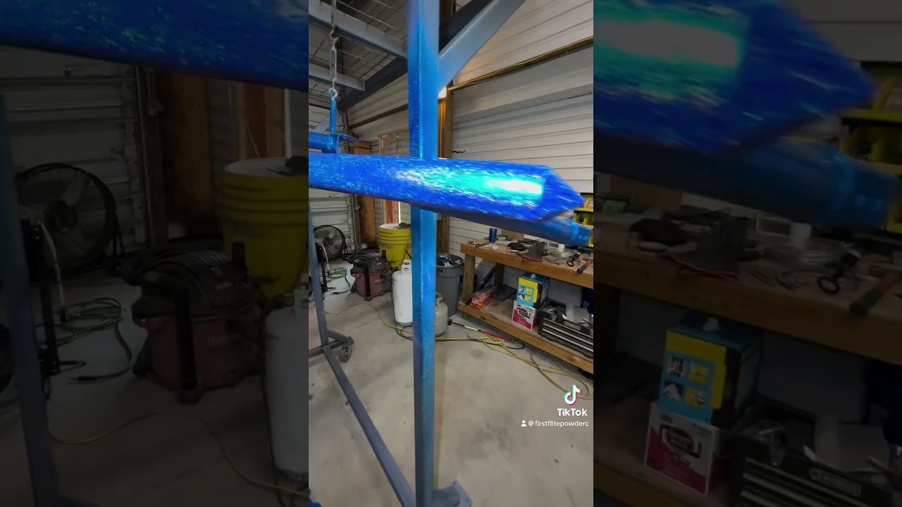 Polaris RZR Pro XP cage powder coated in Columbia Coating Blunicorn over Alien Silver.