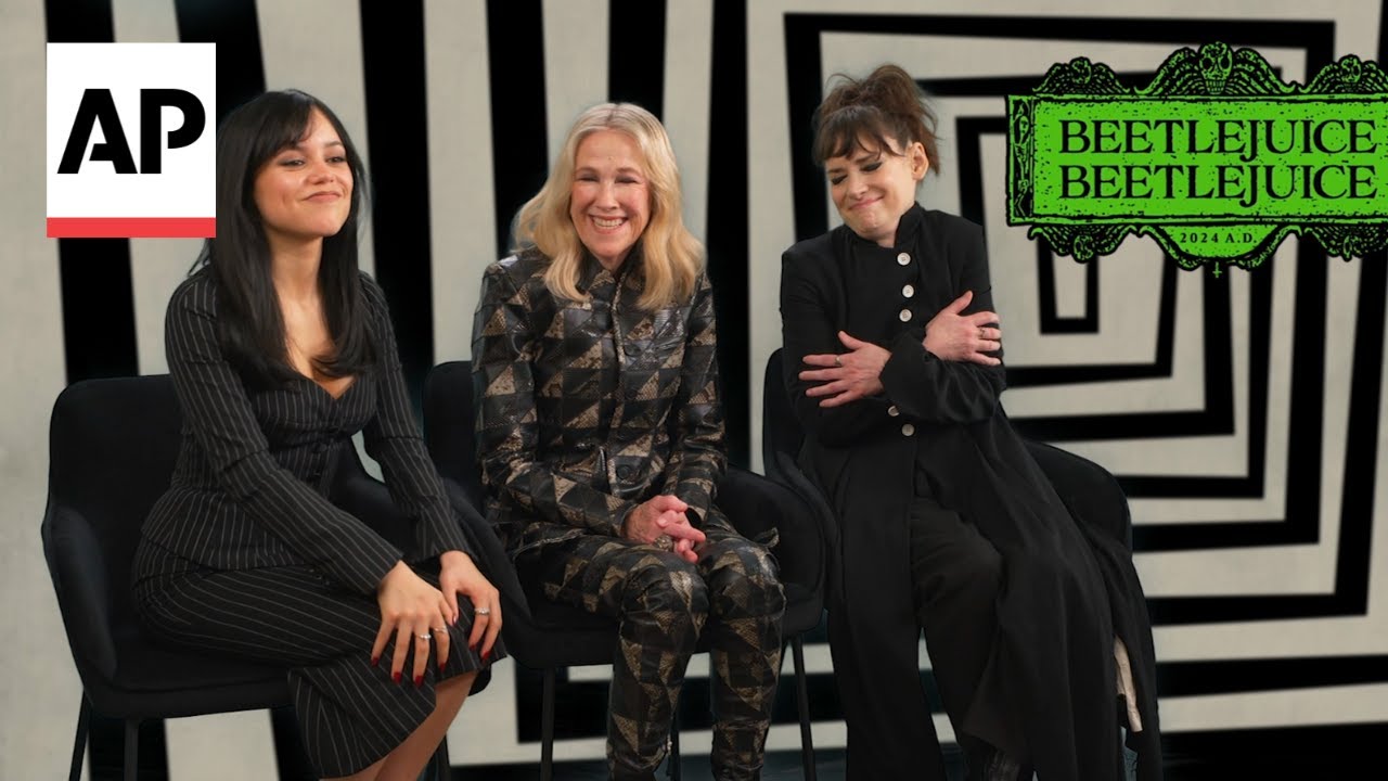 'Beetlejuice Beetlejuice' stars Jenna Ortega, Catherine O'Hara and Winona Ryder | AP interview