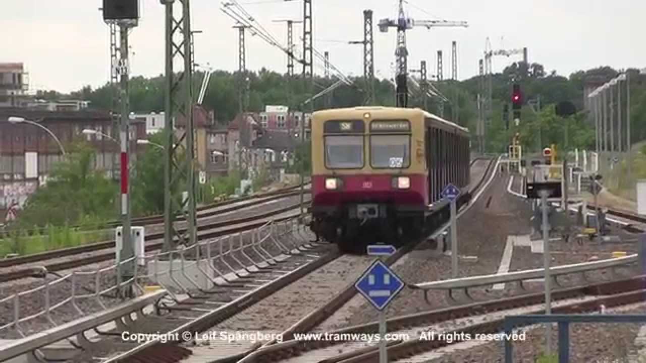S-Bahn Berlin trains at Ostkreuz upper tracks, Berlin, Germany