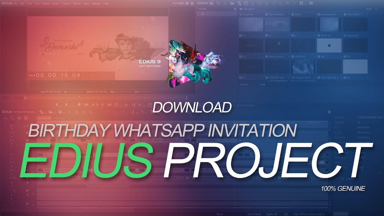 LATEST EDIUS 7/8/9 BIRTHDAY INVITATION PROJECT DOWNLOAD | STORIES BY SRIHAN | SBS |1ST BIRTHDAY