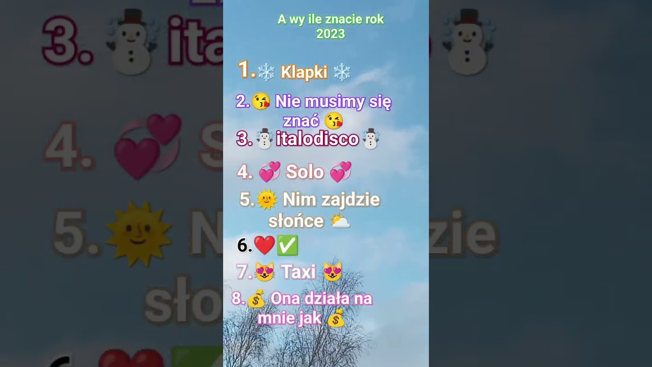 la wy ile znacie piosenek rok 2023 ❄️🌨️🌪️ #shorstvideo #tiktok #viral