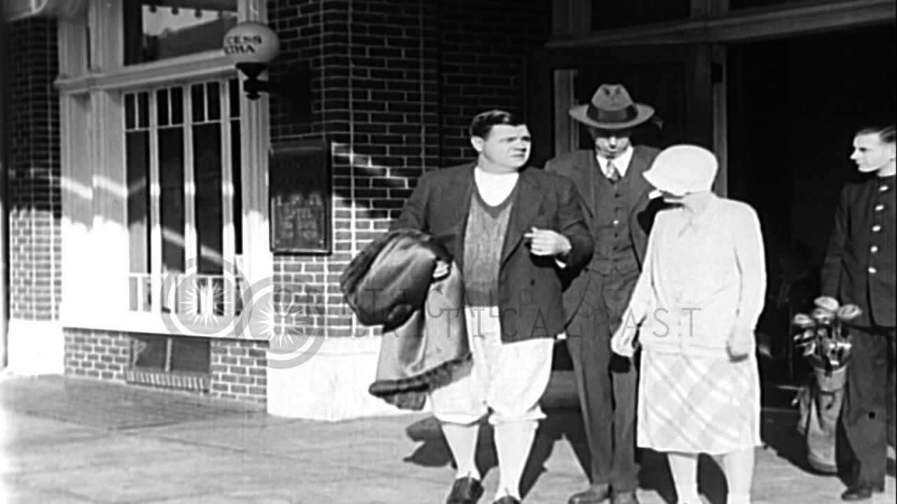 American baseball player George Herman Ruth, Jr. plays golf in St. Petersburg, Fl...HD Stock Footage