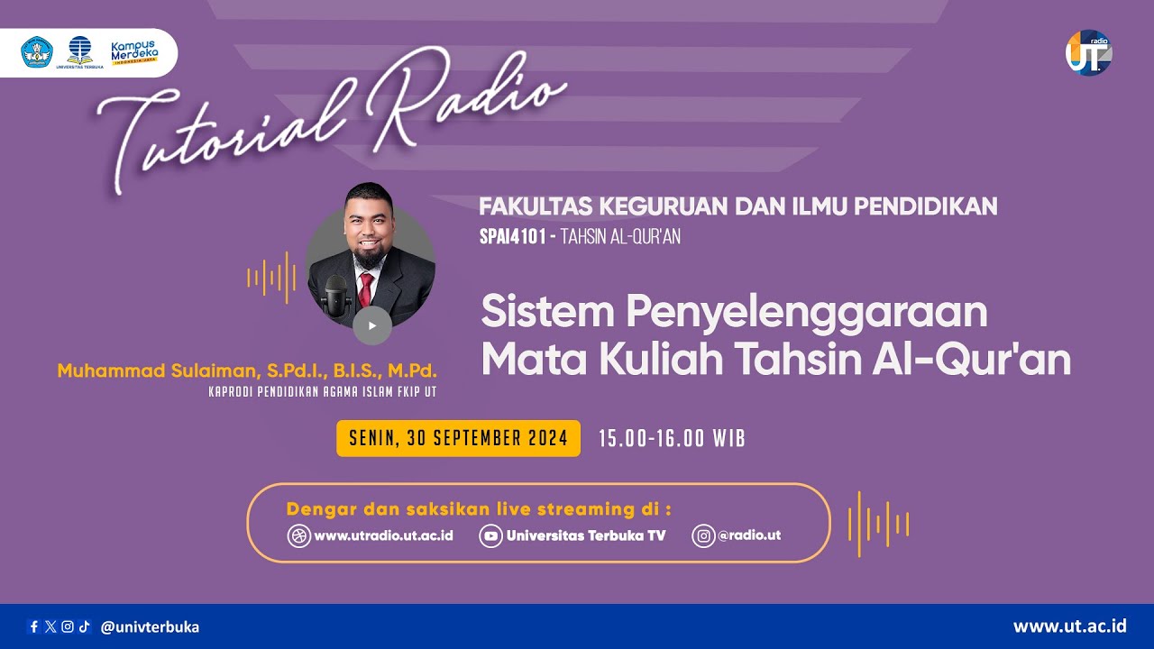 Sistem Penyelenggaraan Mata Kuliah Tahsin Al-Qur'an - SPAI4101 Tahsin Al-Qur'an