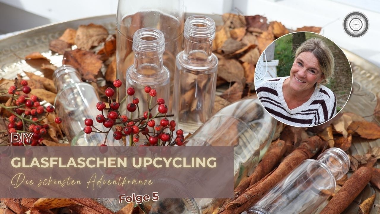 DIY - Adventkranz aus Glasflaschen - G&Uuml;NSTIGE ADVENTDEKO - 100% HALTBAR