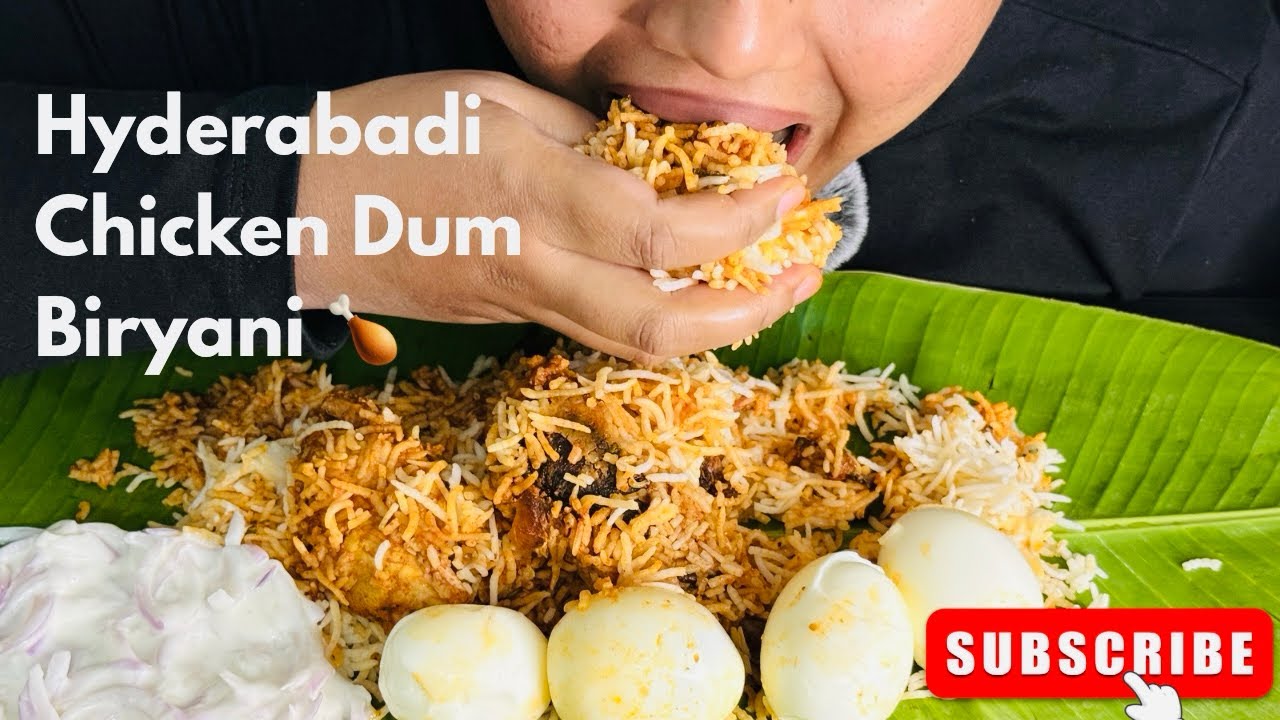 Hyderabadi Chicken Dum Biryani Mukbang 🍗🔥| ASMR No Talking Eating Sounds