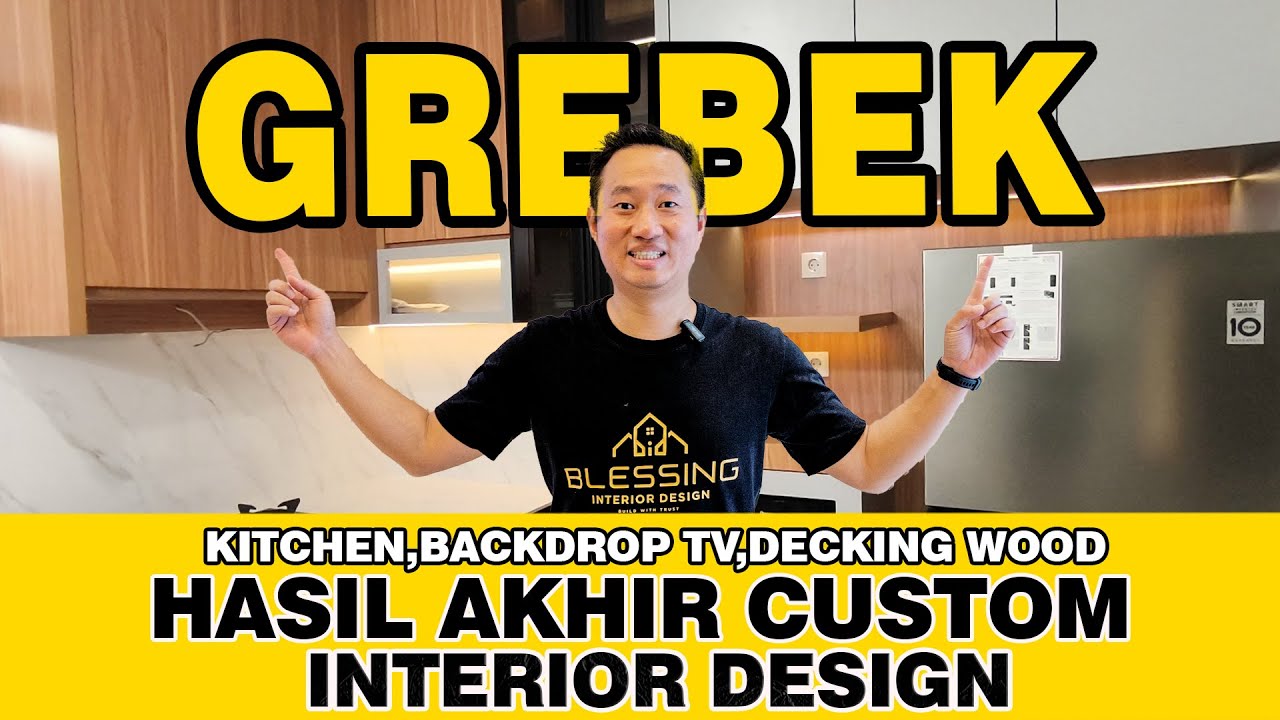 Grebek area Kitchen,Backdrop TV di Project Cluster Leonora Gading Serpong
