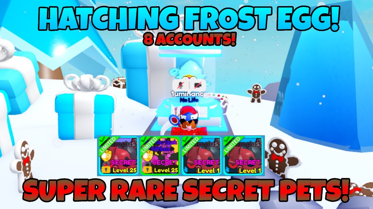 Using 8 Accounts To Hatch Frost Egg! Hatched Super Rare Secret Pets! - Bubble Gum Mayhem (Roblox)