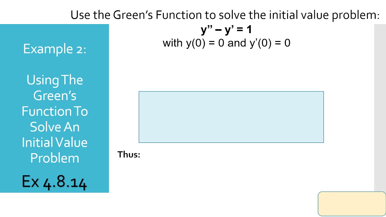 Section 4.8 - Green's Functions - Part 1