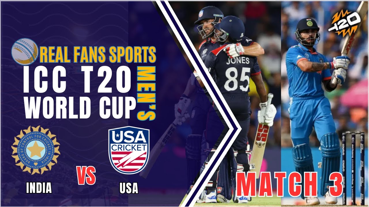 USA VS INDIA | T20 WORLD CUP ROUND 1 LIVE WATCH-A-LONG || REALFANSSPORTS