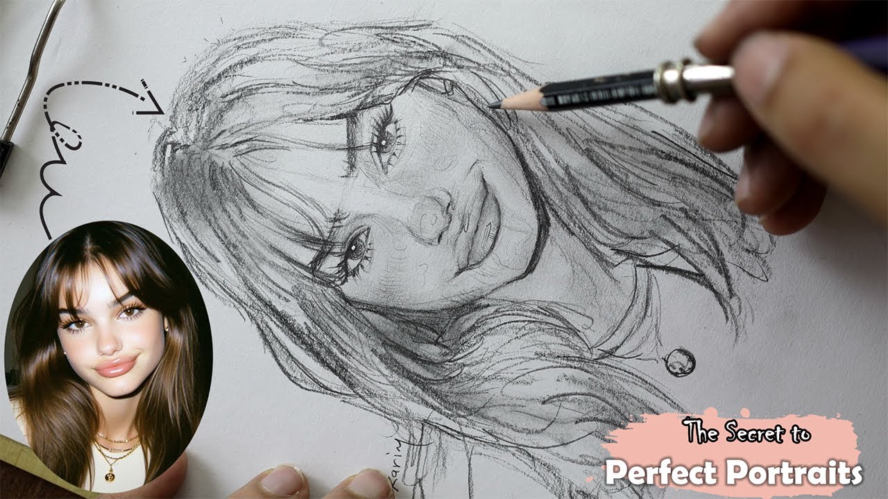 Научитесь рисовать лицо простым способом | Нарисуйте лицо девушки