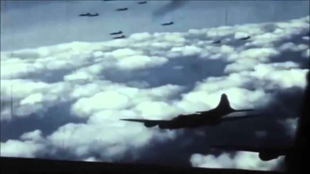World War 2 Air War Combat Footage in Color