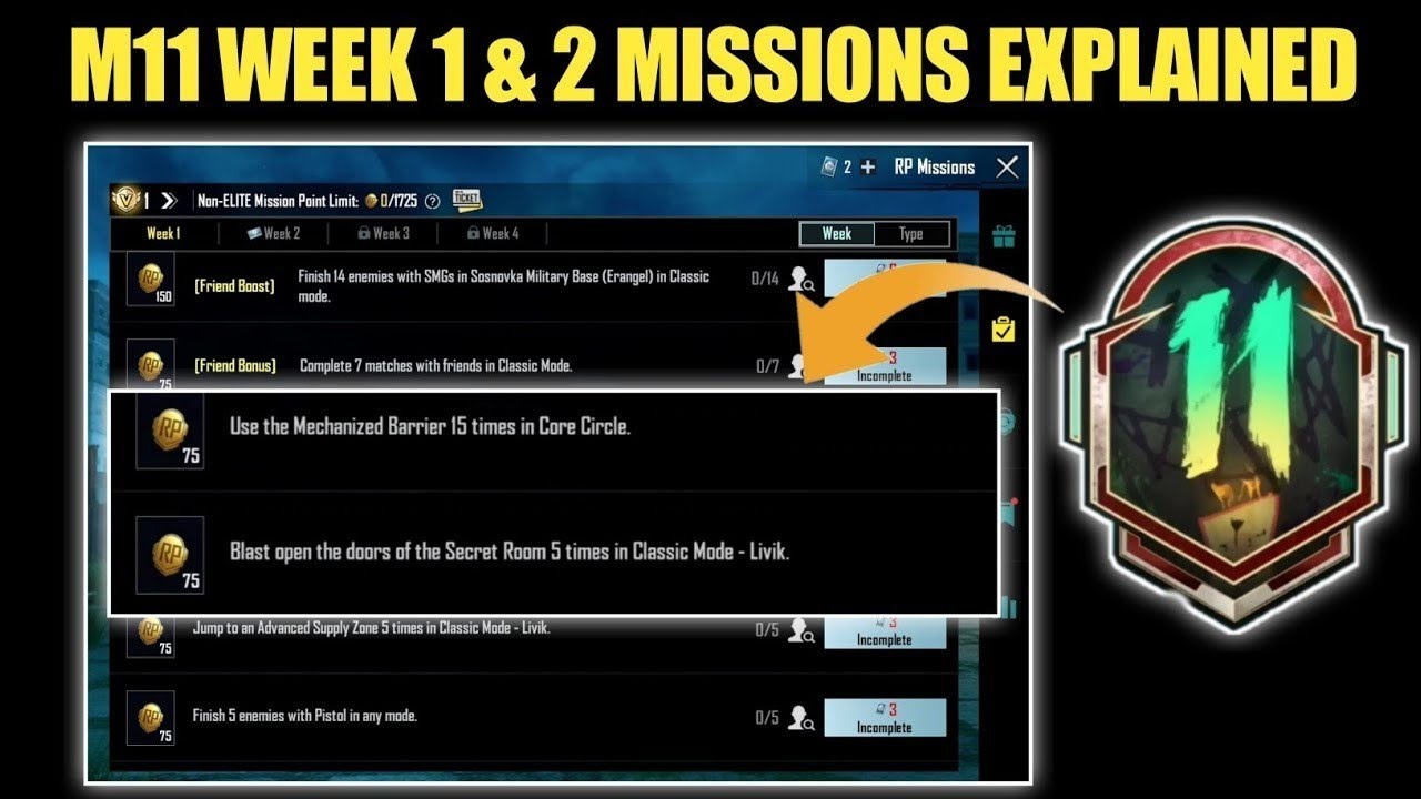 ⚠️ M11 Week 1 & Week 2 Mission Explain ( BGMI | PUBG MOBILE )