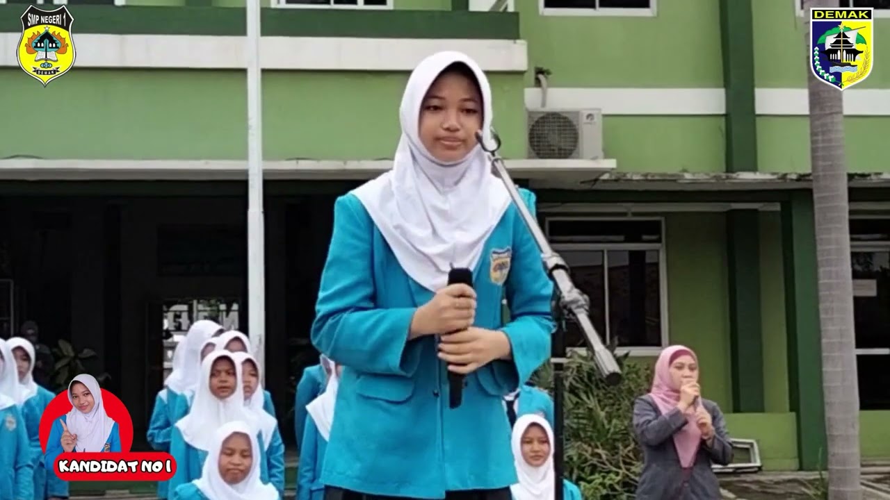 Penyampaian Visi Dan Misi Calon Ketua Osis SMP Negeri 1 Demak 2024/2025