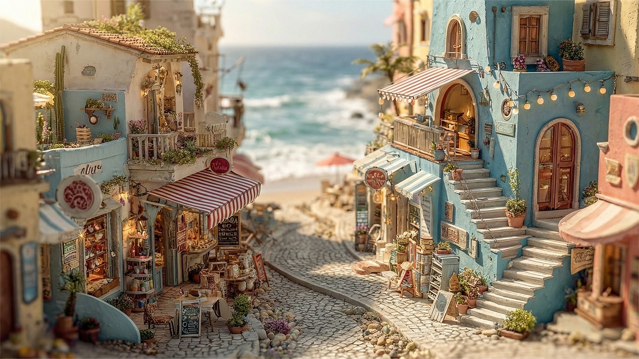 Mediterranean Seaside Town Lofi 🌊 Cozy Study & Relax Music