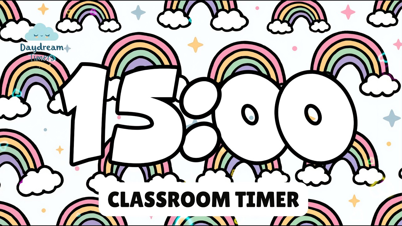 15 Minute Lofi Timer 🌈 Peaceful Classroom Countdown