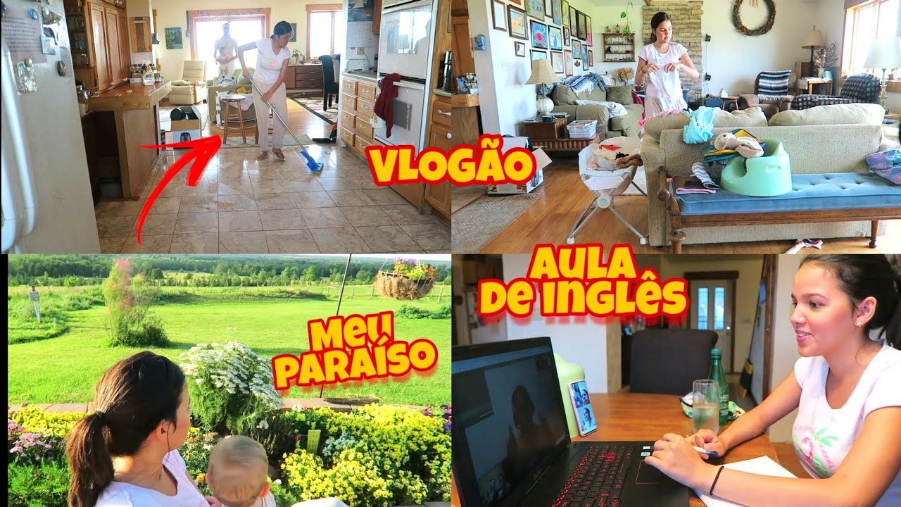 FAZENDO A JANTA - LIMPANDO A COZINHA - CURSO DE INGLÊS em casa *meu dia todo*
