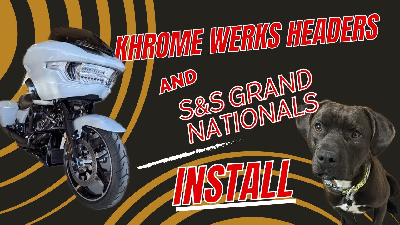 2024 Harley Davidson Road Glide Khrome Werks Headers and S&S Grand National  Slip-ons Install Video