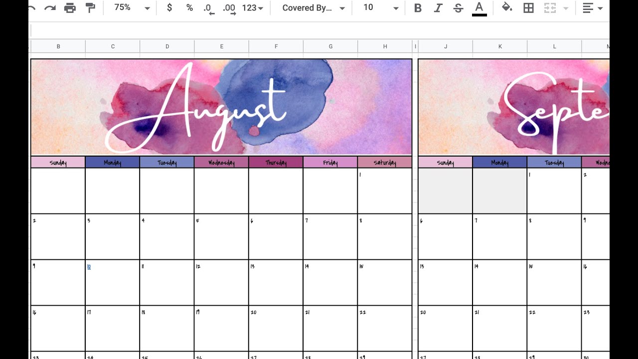 Making a Calendar in Google Sheets