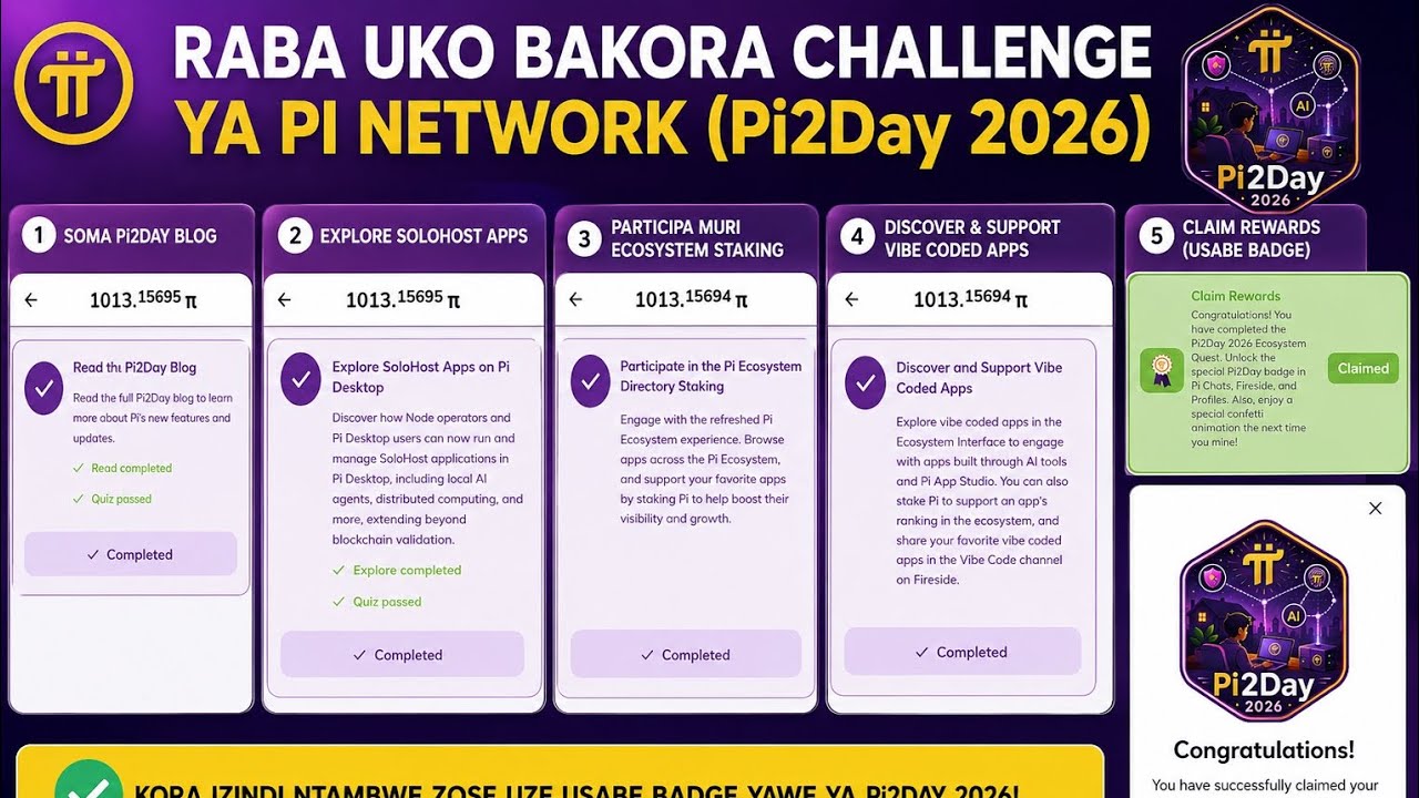 Pi2Day2026//Raba uko bakora Challenge ya Pi network 
