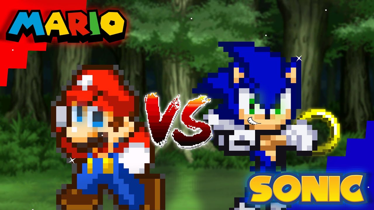 Mario Vs. Sonic || (Sticknodes Sprite Animation) 