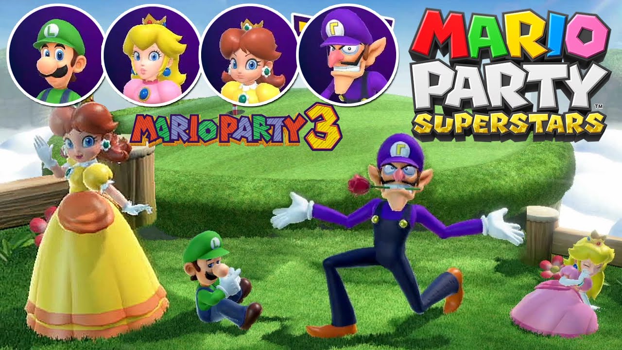 mario party superstars - party 3 (Master) Luigi Peach Daisy Waluigi