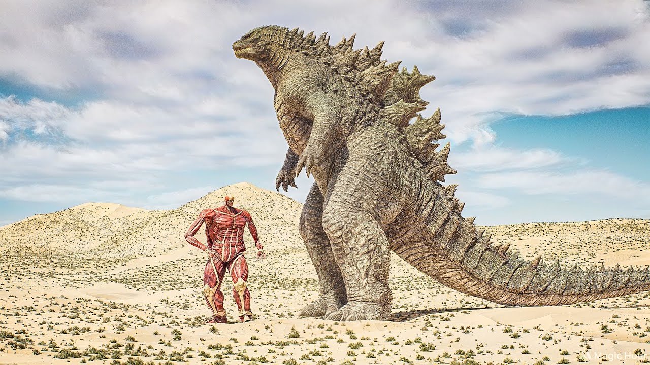 Awesome Colossal Titan & Godzilla Scenes by Dazzling Divine