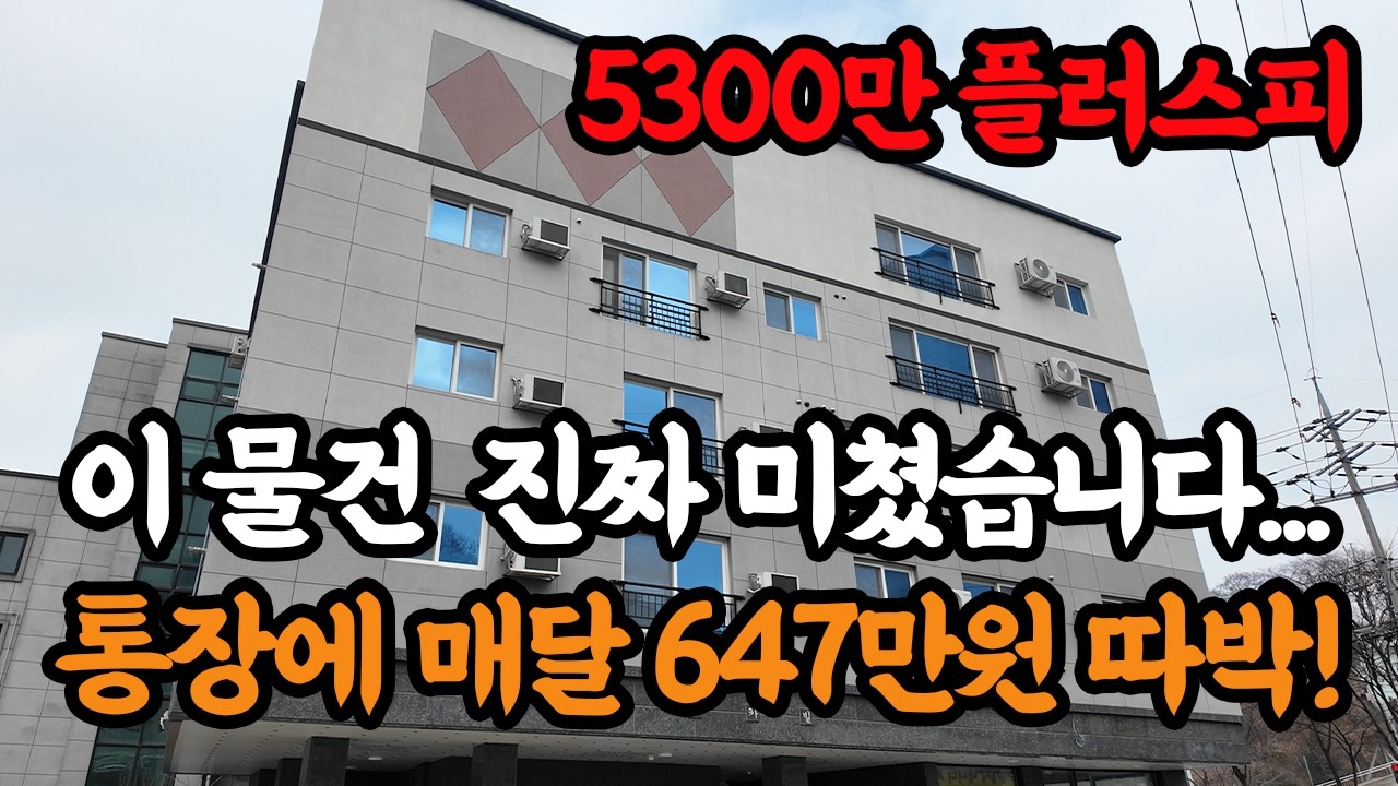 [긴급속보] 건물 샀더니 5,300만원을 줍니다... 내 돈 0원으로 매달 647만원씩 꽂히는 역대급 다가구