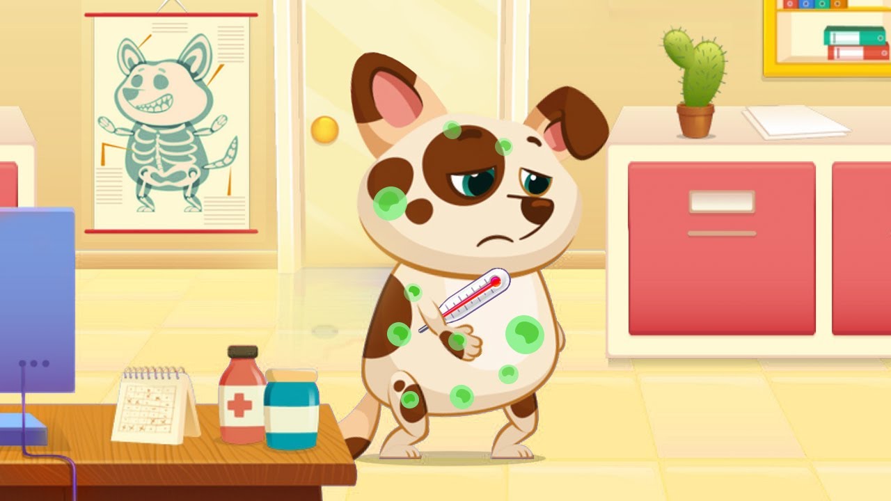 Duddu - My Virtual Pet Dog | Poor Sick Puppy | All Doctor games UNLOCKED | GAMEPLAY