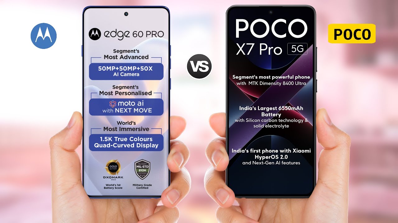 Moto Edge 60 Pro 5G vs Poco X7 Pro 5G || Full Comparison