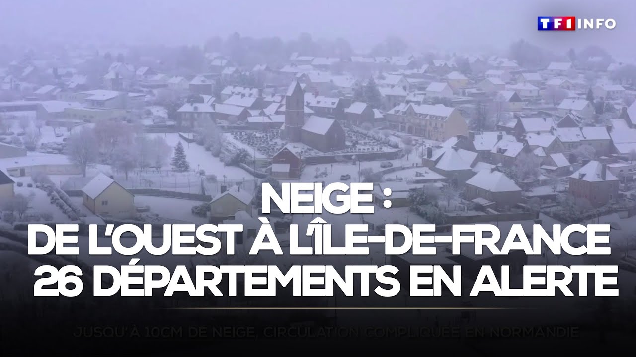 Jusqu'à 10 cm de neige, de l'Ouest à l'Île-de-France 26 départements en alerte｜TF1 INFO