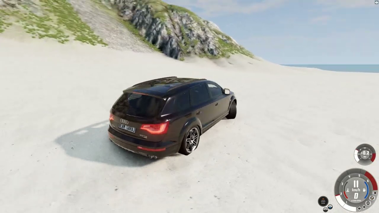 Cadillac vs Bmw vs Audi vs Land Rover Dağ testi Beamng.drive