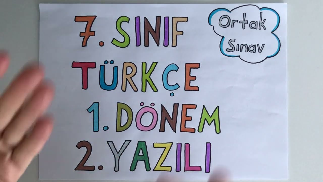 7. Sınıf Türkçe 1. Dönem 2. Yazılı