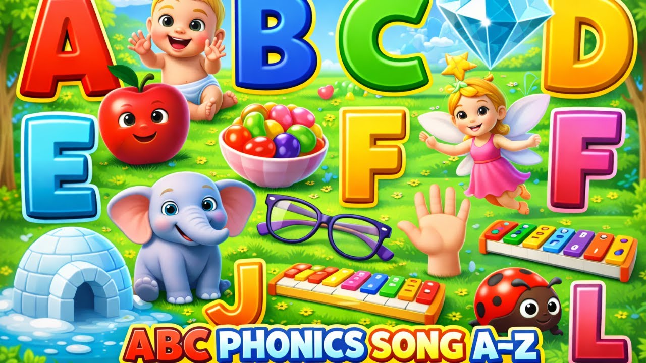 ABC Phonics Song A–Z | Learn Letters & Sounds | Fun Alphabet Song for Kids
