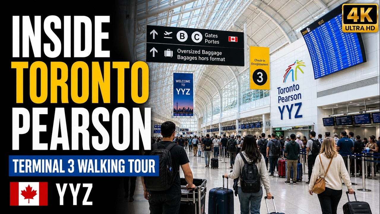 🇨🇦 Inside Toronto Pearson Terminal 3 (Canada's Busiest Airport) | Full Walking Tour 4K HDR