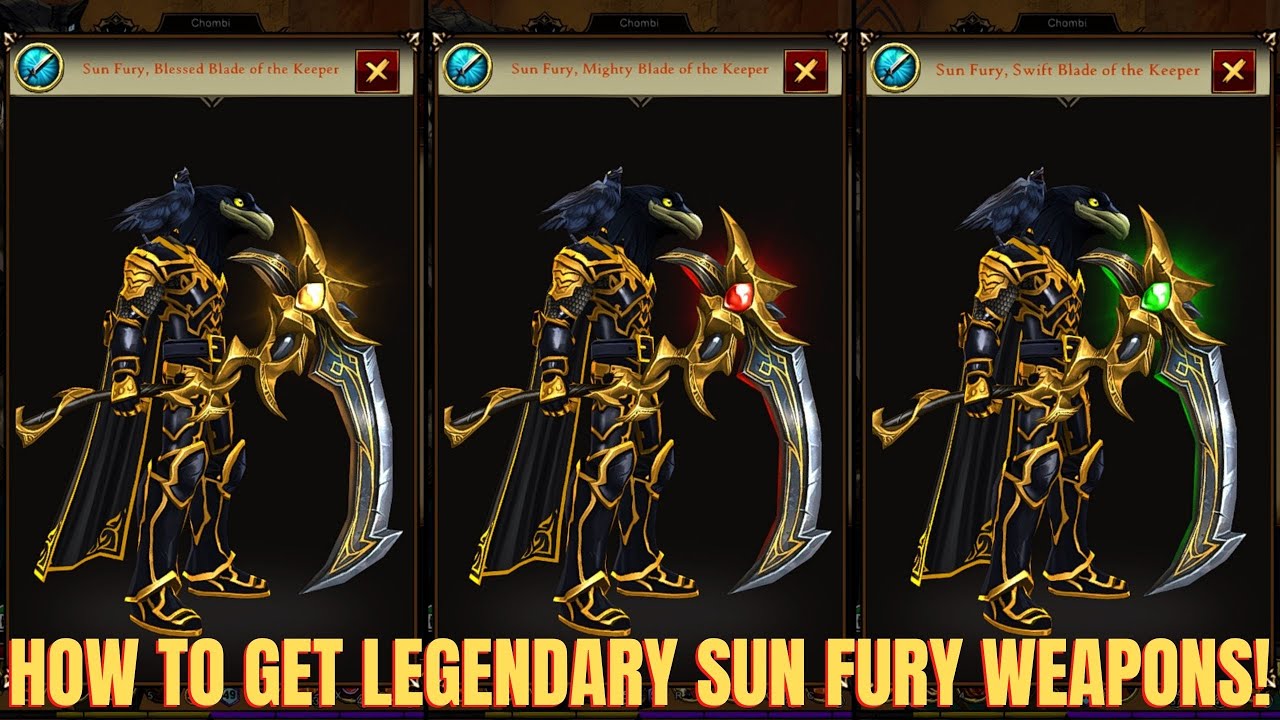 AQ3D How To Get LEGENDARY Sun Fury Weapons! AdventureQuest 3D
