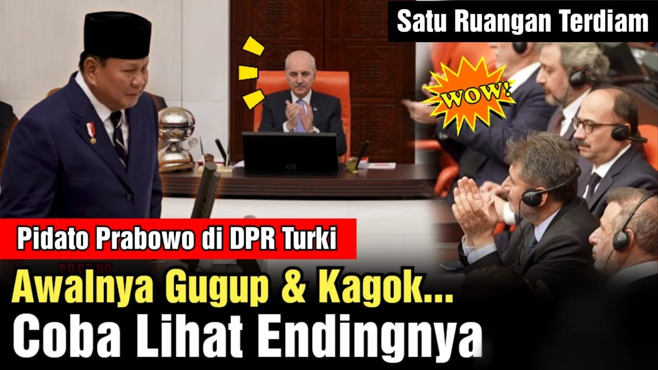 Detik-Detik Prabowo Masuk Parlemen Turki, Awalnya Gugup, Lihat Endingnya!