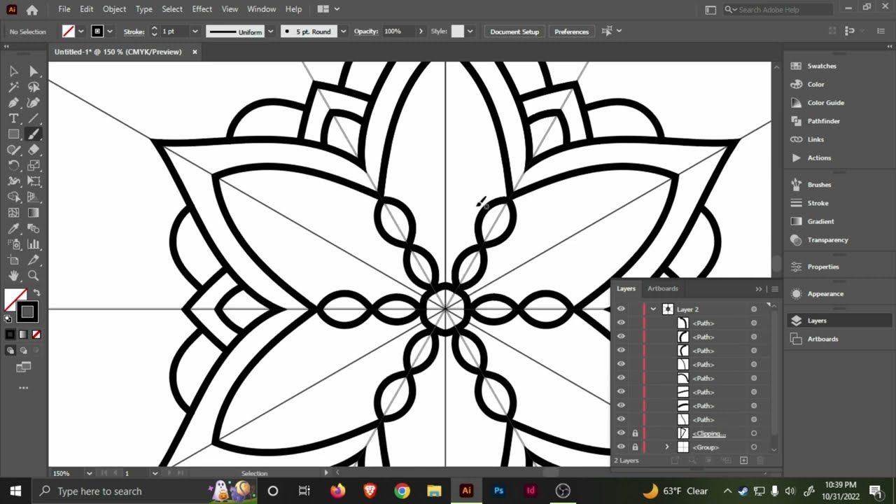 Краткий урок: Создание мандалы в Adobe Illustrator